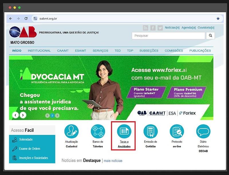 OAB-MT lança anuidade com valores congelados e descontos especiais.