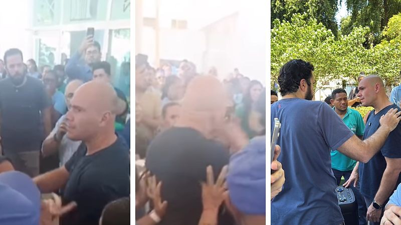 Corte de insalubridade gera protesto e vaias ao prefeito Abilio Brunini