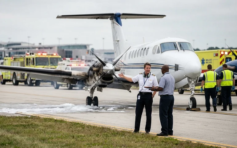 Motor de avião explode e piloto faz pouso de emergência em São Paulo