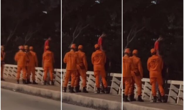 Homem que tentou pular de viaduto acaba preso por roubo a PM