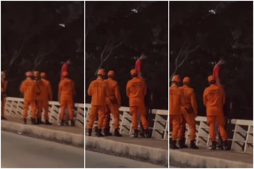 Homem que tentou pular de viaduto acaba preso por roubo a PM