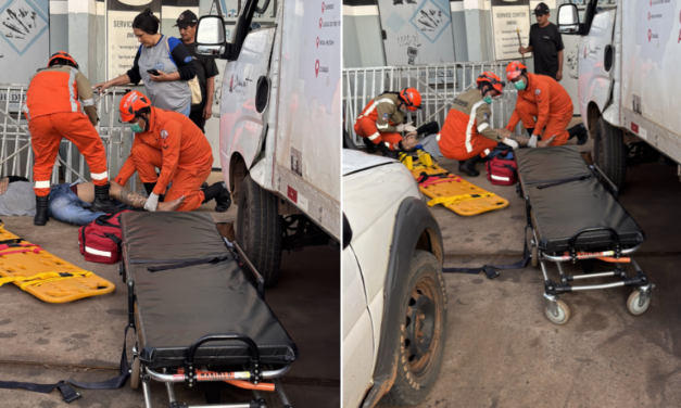 Jovem é alvo de tiros em frente a empresa e mãe reage contra atirador