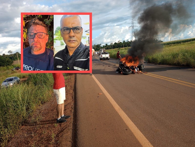 Óleo na pista causa acidente entre motos e empresários morrem em MT.