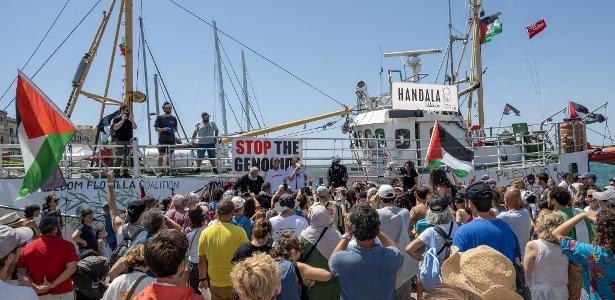 Integrantes da flotilha de ajuda à Palestina começam a ser libertados