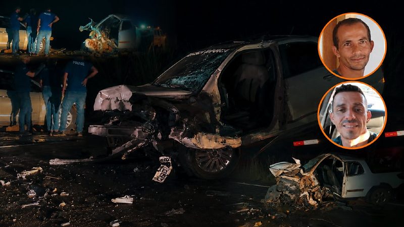Batida frontal mata dois motoristas e deixa mulher e criança internadas
