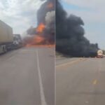 Motorista morre carbonizado após explosão de caminhão-tanque na Rodovia dos Imigrantes