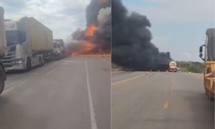 Motorista morre carbonizado após explosão de caminhão-tanque na Rodovia dos Imigrantes